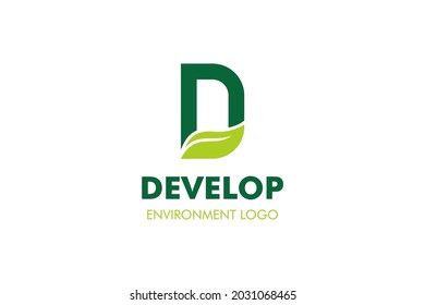 Letter D Leaf Logo : Suitable for Agriculture Theme, Environment Theme, Initial Theme, Infographics and Other Graphic Related Assets.