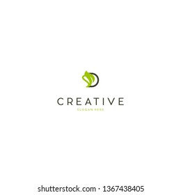 Letter D Leaf Naturally Creative Business Logo
