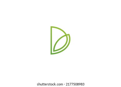 Letter D Leaf Nature Logo Icon Design Vector Template