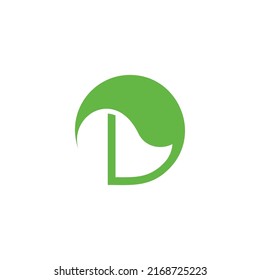 letter d leaf shape silhouette simple geometric logo