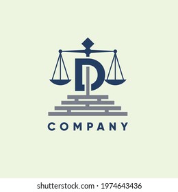 Letter D Legal Firm Law and Attorney Logo Design Vector Graphic Icon Emblem Illustration 