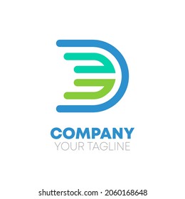 Diseño de logotipo de marca de letra D