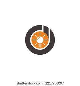 letter d light bulb smart idea symbol vector 