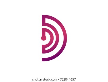 Letter D Line Creative Logo