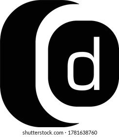 Diseño del logotipo de la línea D de la letra. Símbolo monocromático monocromático lineal creativo mínimo. Diseño universal elegante de señalización vectorial. Logotipo de negocio premium. Símbolo gráfico del alfabeto para la identidad empresarial