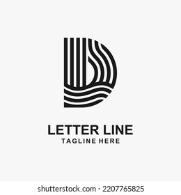 Letter D line logo design