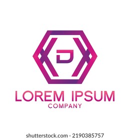 Letter D line logo design.Creative minimal linear monogram symbol. Universal elegant vector sign design. Premium type of business logo. Graphic alphabet symbol for technology identity