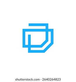 Letter D Line Overlapping Geometric Design