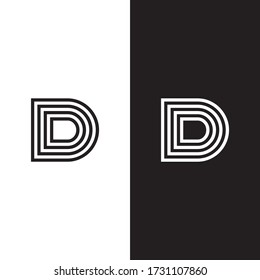 letter d liner logo template vector eps