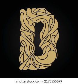 Letter D Linked Artistic Shape Monogram Logotype