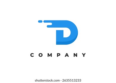 letter d liquid minimal logo design