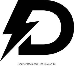 Letra D con el logotipo de Litingbolt