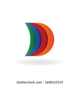 letter d logo abstract design vector with swoosh template