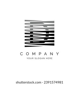 Letter D logo, abstract modern square design suitable for web and company zigzag cutout style