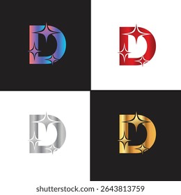 Logotipo de la letra D, logotipo de la letra D, sistema del logotipo de la IA, diseño moderno y mínimo, iconos y símbolos coloridos inspirados en la tecnología, convenientes para la inteligencia artificial, la innovación, la marca, las empresas incipientes, y la identidad digital.