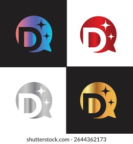 Letter D logo, D logo, AI logo set, modern and minimal design, tech-inspired, colorful icons and symbols, suitable for artificial intelligence, innovation, branding, startups, and digital identity.