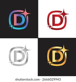 Logotipo de la letra D, logotipo de la letra D, sistema del logotipo de la IA, diseño moderno y mínimo, iconos y símbolos coloridos inspirados en la tecnología, convenientes para la inteligencia artificial, la innovación, la marca, las empresas incipientes, y la identidad digital.