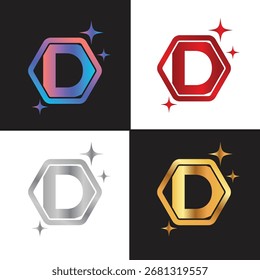 Letra D logotipo, D logotipo, conjunto de logotipo AI, design moderno e mínimo, inspirado na tecnologia, ícones e símbolos coloridos, adequado para inteligência artificial, inovação, marca, start-ups e identidade digital.