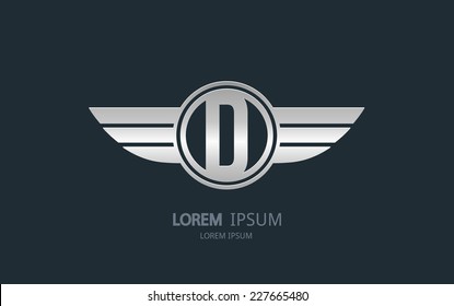 Letter D logo. Alphabet logotype vector design.