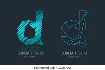 Letter D logo. Alphabet logotype vector design.