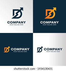 letter D logo with up arrow premium template