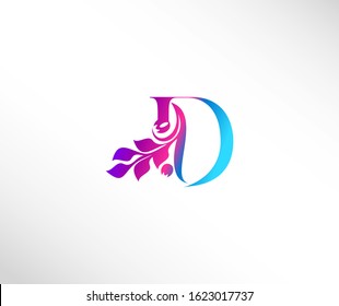 Letter D Logo Beauty Peacock Style