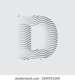 Letter D logo with black twisted lines.