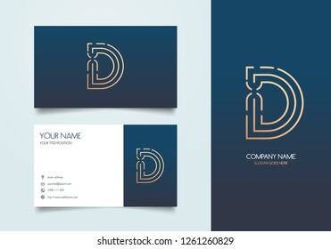 Letter D Logo with Business Card 