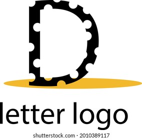 logotipo de letra D con patrones tallados diseño moderno sobre fondo blanco