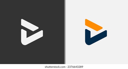 Letter D Logo with Check Template In Vector Icon Illustration Design.
