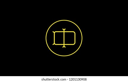LETTER D AND I LOGO WITH CIRCLE FRAME FOR LOGO DESIGN OR ILLUSTRATION USE
