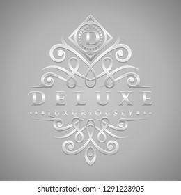 Letter D Logo - Classic & Luxurious Silver Embossed Style Logo