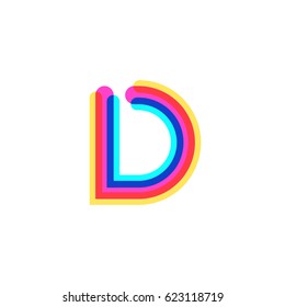 Letter D logo with CMYK logo template, printing services, modern, digital, technology logotype
