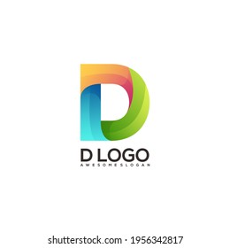 Letter D Logo Colorful Illustration Vector Design