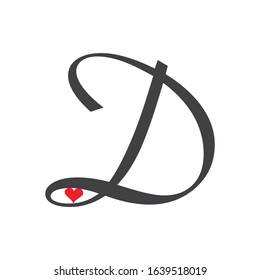 Letter D logo at colorful watercolor splash background. Vector elements for posters, t-shirts and cards.