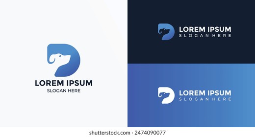letter D logo combination with dog