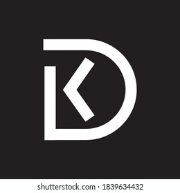 letter d logo combination with letter k inside is unique