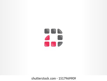 Letter D logo concept with dots shape design.