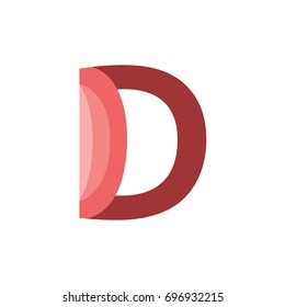 letter D logo concept red vector eps 10