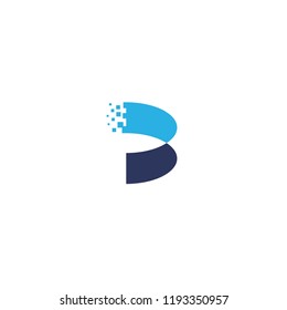 Letter D logo concept template for digital, technology, printing