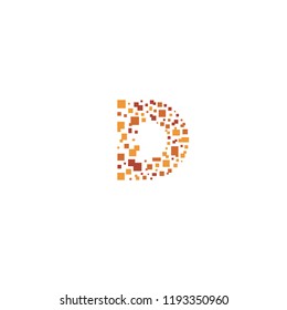 Letter D logo concept template for digital, technology, printing