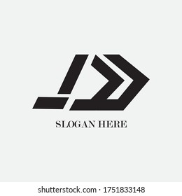 letter D logo creative black line vector design