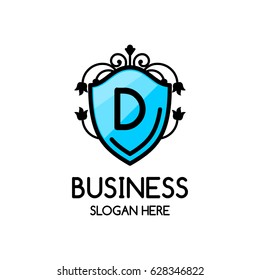 Letter d logo , creative Blue symbol floral emblem , Elegant calligraphic ornament line art monogram logo design for photographer , Fashion & wedding photography logo design . vector illustration