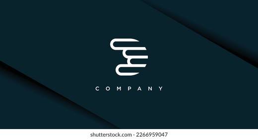 Letter D logo with creative lineart style design premium vector