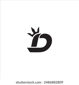 Letter d logo with crown concept