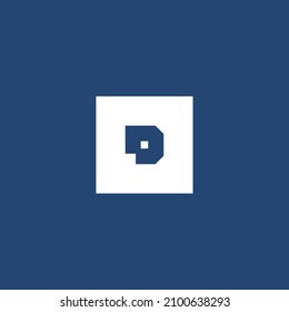 Letter D logo design with abstract pixel dot vector graphic for technology industry