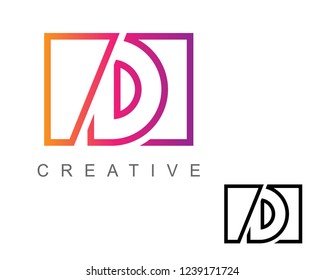 Letter D Logo Design With Box