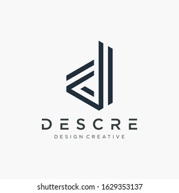Letter D logo design With Building For Construction Company. Modern logo with overlapping lines symbol. Vector design template elements for your application or corporate identity.- vector