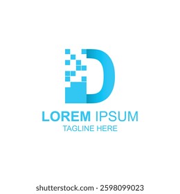 letter d logo design for building or town with creative illustration
