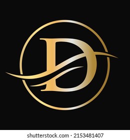 Letter D Logo Design for business and company identity. Creative D letter with luxury concept